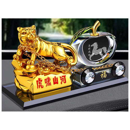 金虎平安果 虎年創(chuàng)意車(chē)載擺件，守護(hù)您的每一程