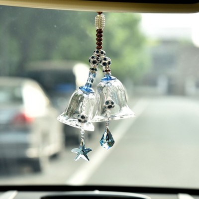 汽車(chē)掛件風(fēng)鈴車(chē)內(nèi)掛件保平安符后視鏡掛飾水晶汽車(chē)上車(chē)內(nèi)飾品用品